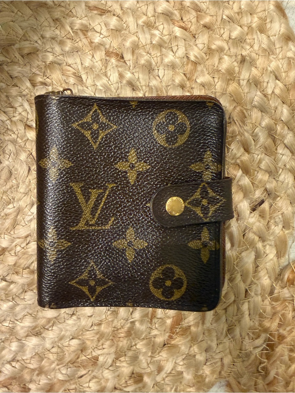 Louis Vuitton Monogram Zip Around Compact Wallet - Brown/Gold